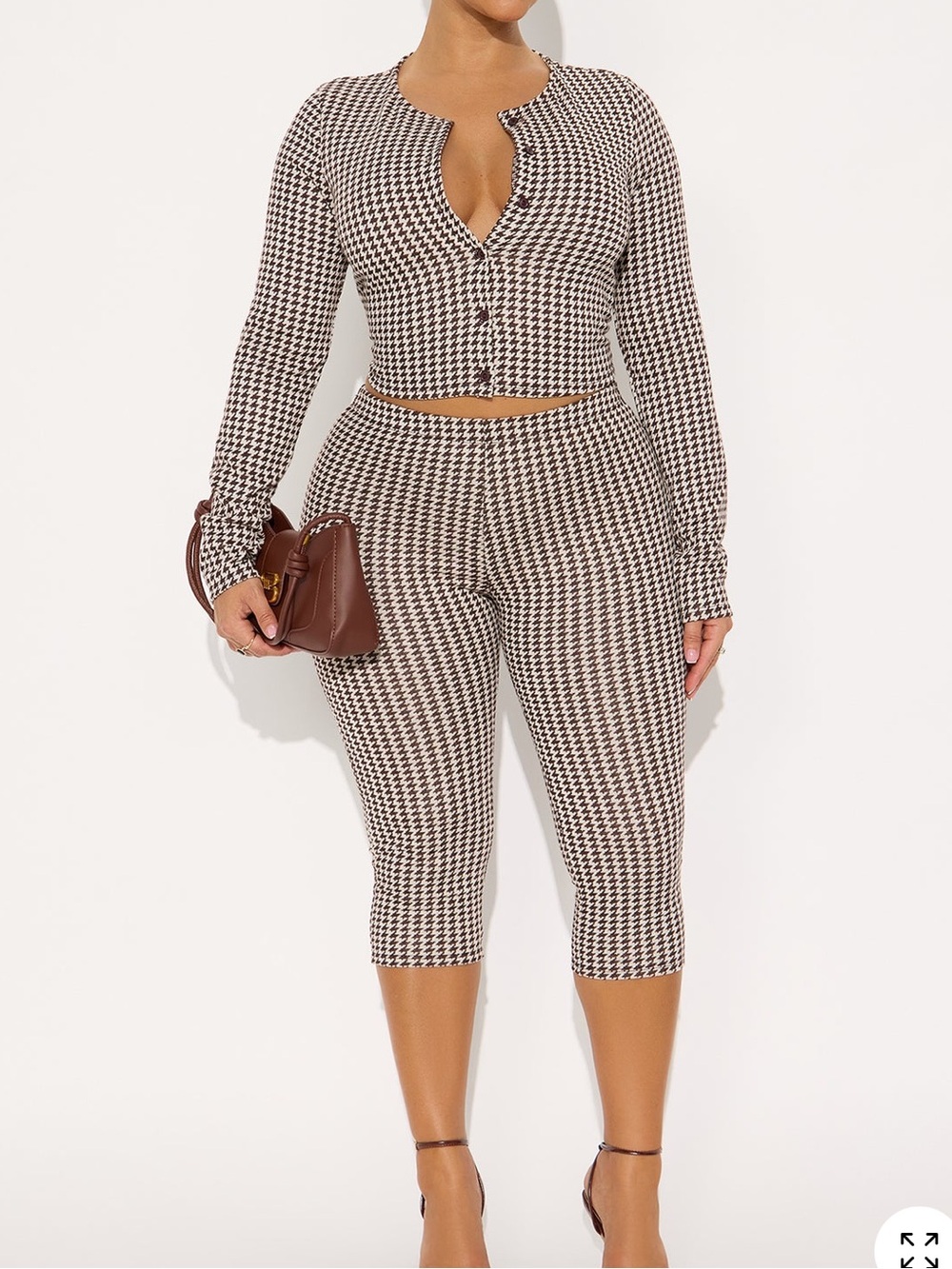 Houndstooth Capri Matching Set